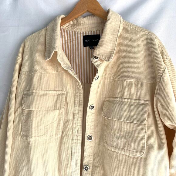 Velvet Heart Corduroy Shacket Shirt Jacket Women XL Cream Utility Western NWOT - Picture 3 of 8